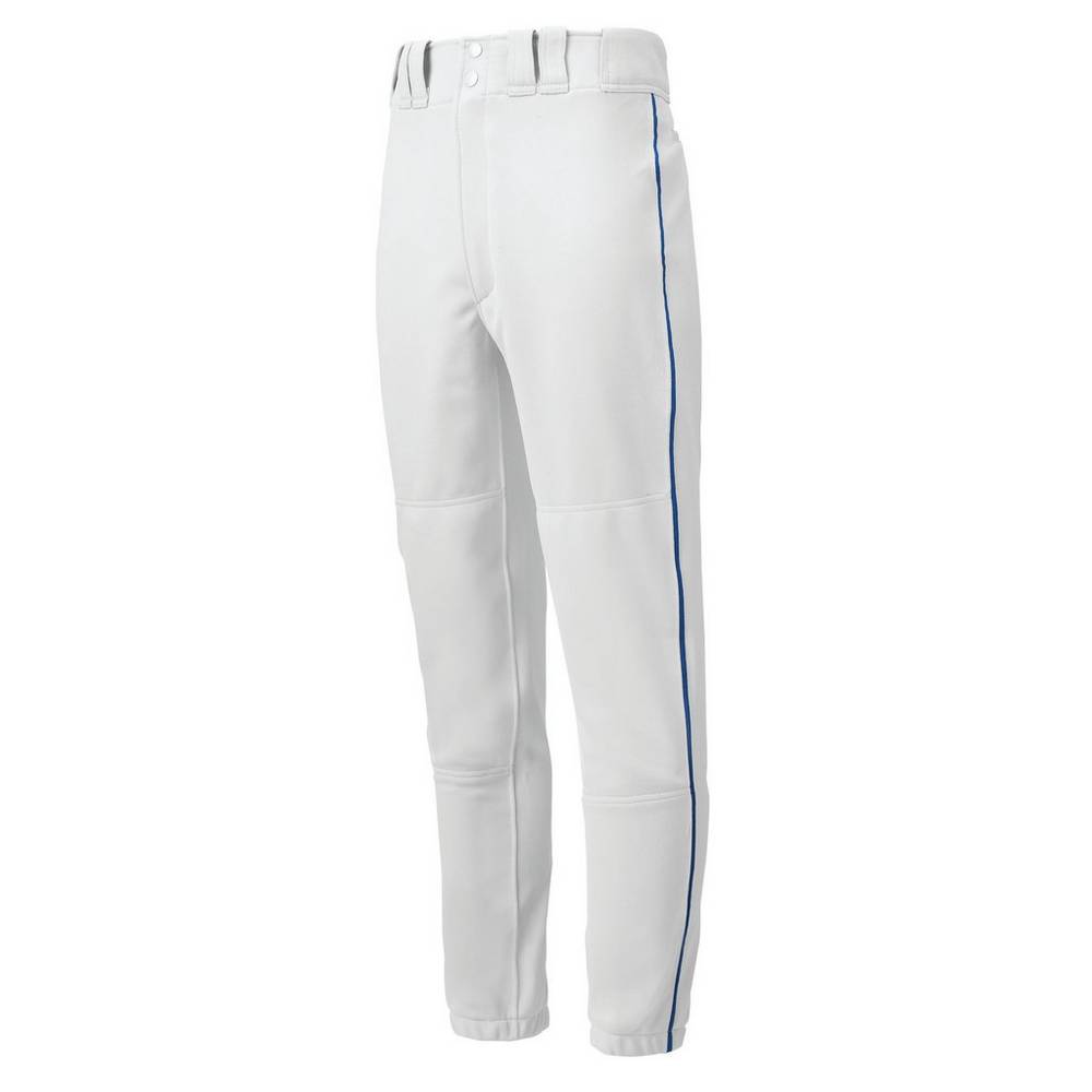 Mens Mizuno Premier Piped Baseball Pants White/Royal Philippines (CEZAXT062)